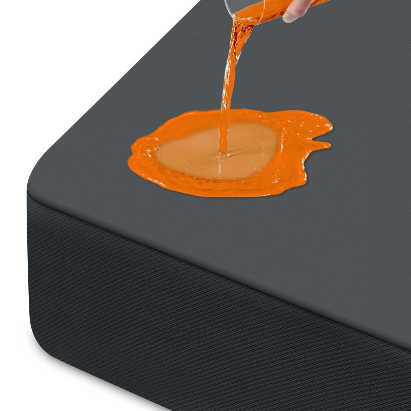 QUWOU Queen Mattress Protector Waterproof Mattress Cover with 18 Deep Pocket Bed Cover Fitted Sheet Style Noiseless Breathable Machine Washable Dark Gray 60 X 80