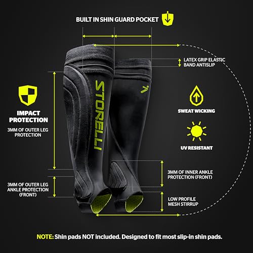 Storelli BodyShield Leg Guards, Premium Compression Shin Guard Sleeves for Soccer Players, Impact Protection, UV-Resistant, Sweat-Wicking, Unisex, 1 Pair, White, Youth Large - Image 5
