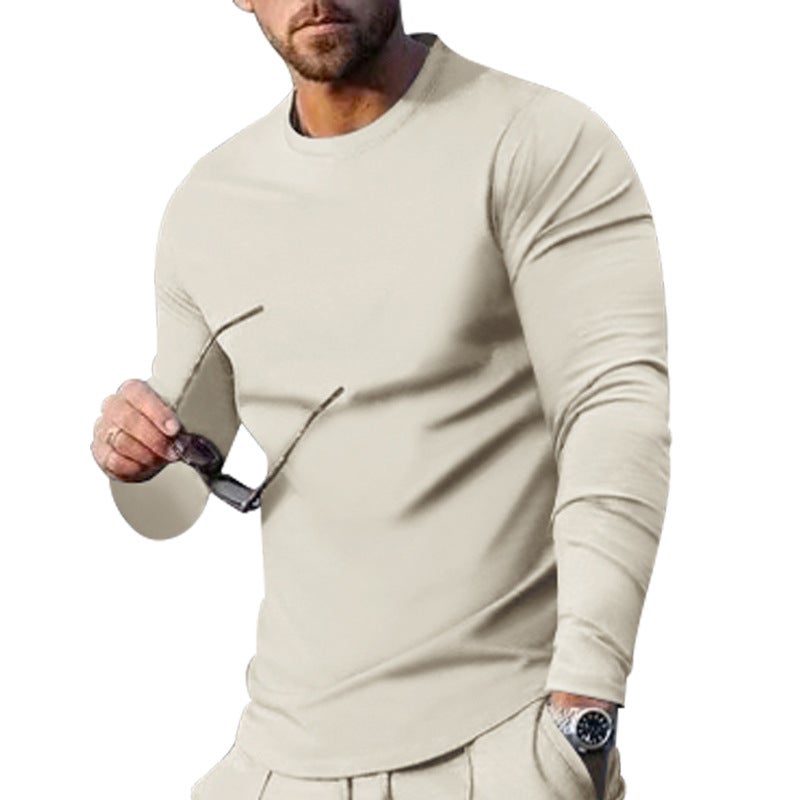 2024 Mens Autumn Casual Sportswear Set Apricot Trousers  - Image 3