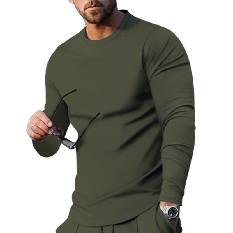 2024 Mens Autumn Casual Sportswear Set Apricot Trousers  - Image 2