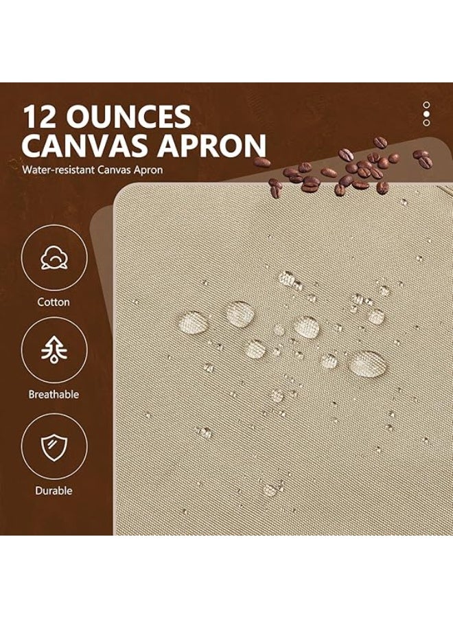 ديوتي مريلة قماشية مقاومة للماء وقابلة للتعديل مع جيوب للرجال والنساء، متينة ومقاومة للزيت، مناسبة للطهي والخبز والشواء وأعمال المطبخ. - Image 3