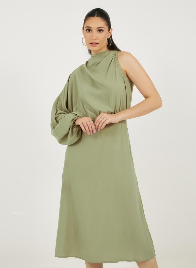 Styli One-Shoulder Midi Dress  - Image 2