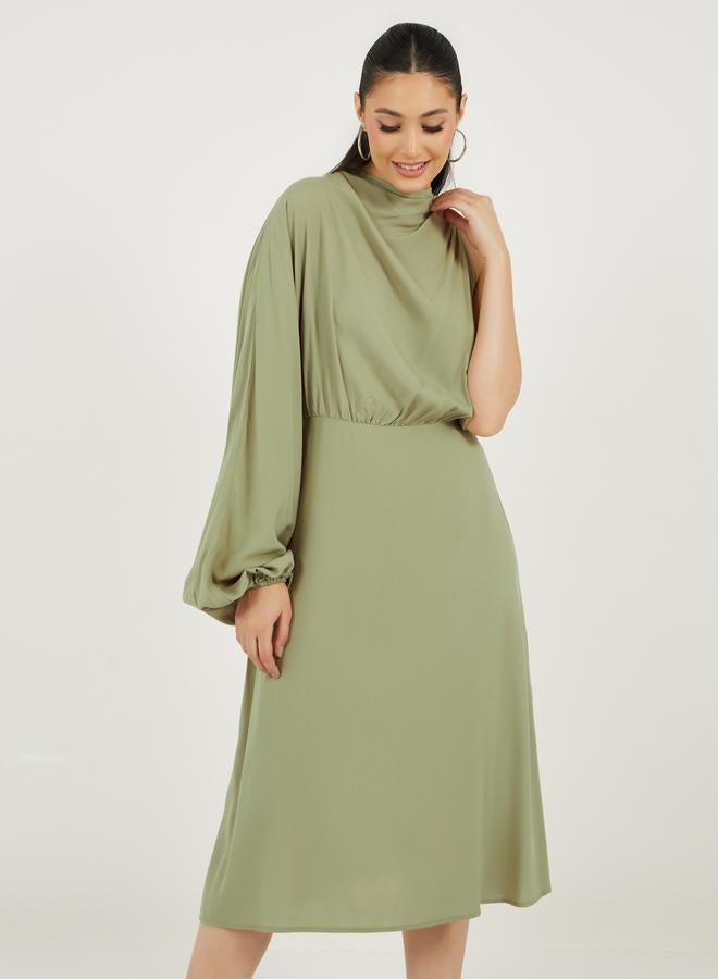 Styli One-Shoulder Midi Dress  - Image 5