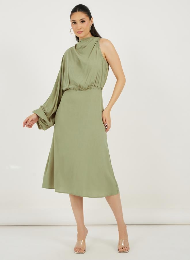 Styli One-Shoulder Midi Dress  - Image 1
