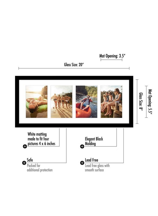 إطار صور مجمعة مقاس 8 × 20 من Americanflat مع زجاج مقاوم للكسر - يتسع لأربع صور مقاس 4 × 6 أو صورة واحدة مقاس 8 × 20 - مجموعة Signature - مجموعة إطارات المعرض للعرض على الحائط - أسود - pzsku/ZAD1D203FF6CEF17423F2Z/45/_/1740982901/9ae8b5b7-b3f6-472d-9d0a-0f47111e178c