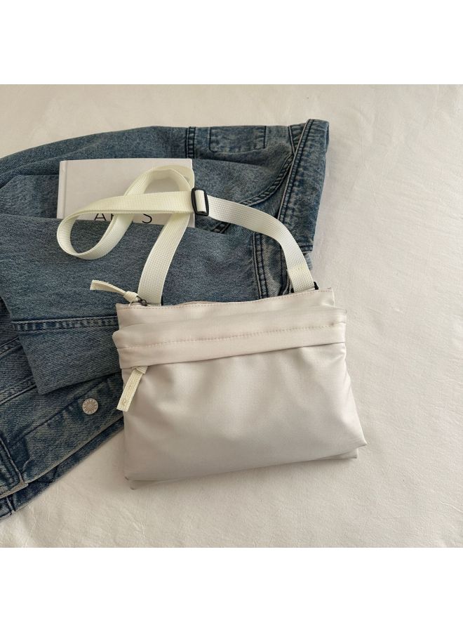 2025 Spring Nylon Cloth Small Square Bag Korean Style Mini Crossbody Bag Trendy Cool Shoulder Bag For Men And Women Mini-Color:White  - Image 5