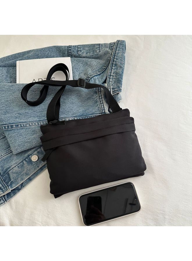 2025 Spring Nylon Cloth Small Square Bag Korean Style Mini Crossbody Bag Trendy Cool Shoulder Bag For Men And Women Mini-Color:White  - Image 4