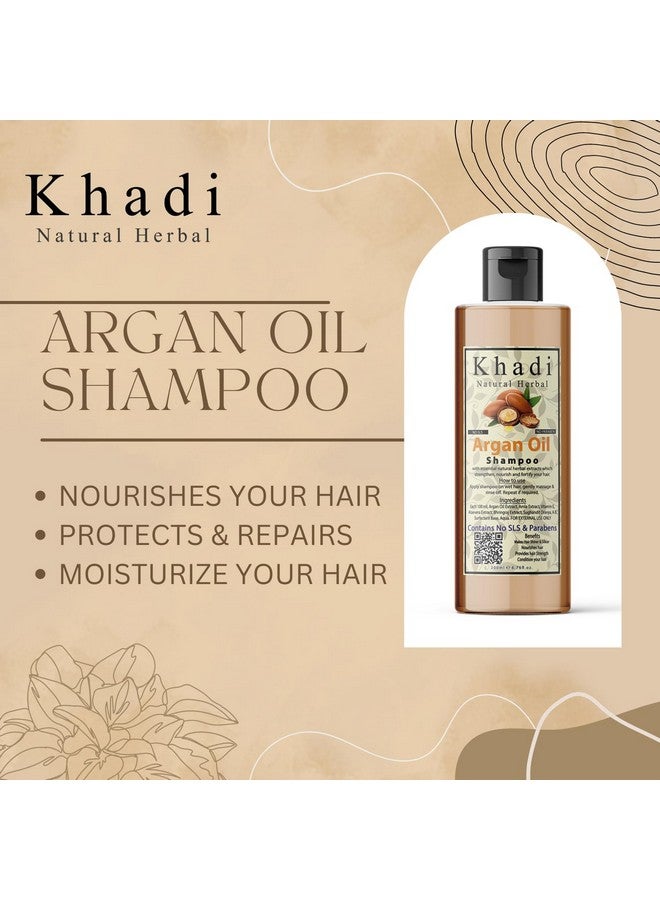 Khadi Natural Herbal Argan Oil Shampoo For Hair Growth Enriched With Argan Amla Bhringraj Aloevera And Vitamn E Extract Strenthen Hair Sls And Parben Free Argan Shampoo For Men And Women Pack Of 200Ml - Image 3