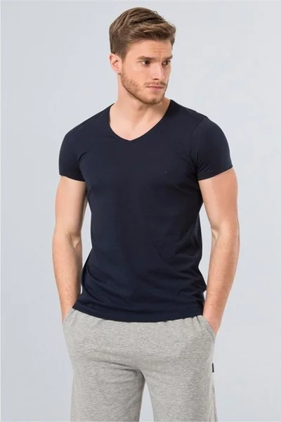 cacharel 2170 Modal V Neck Men's T-Shirt - Navy Blue