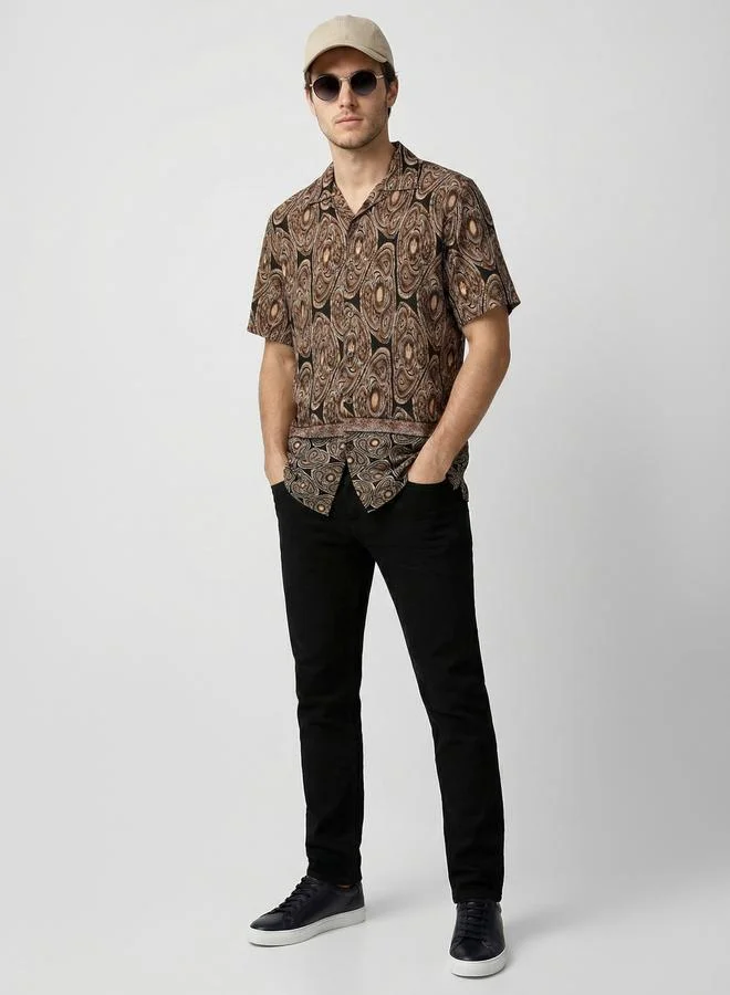Take Two Men Printed Cuban Collar Shirt By SNX