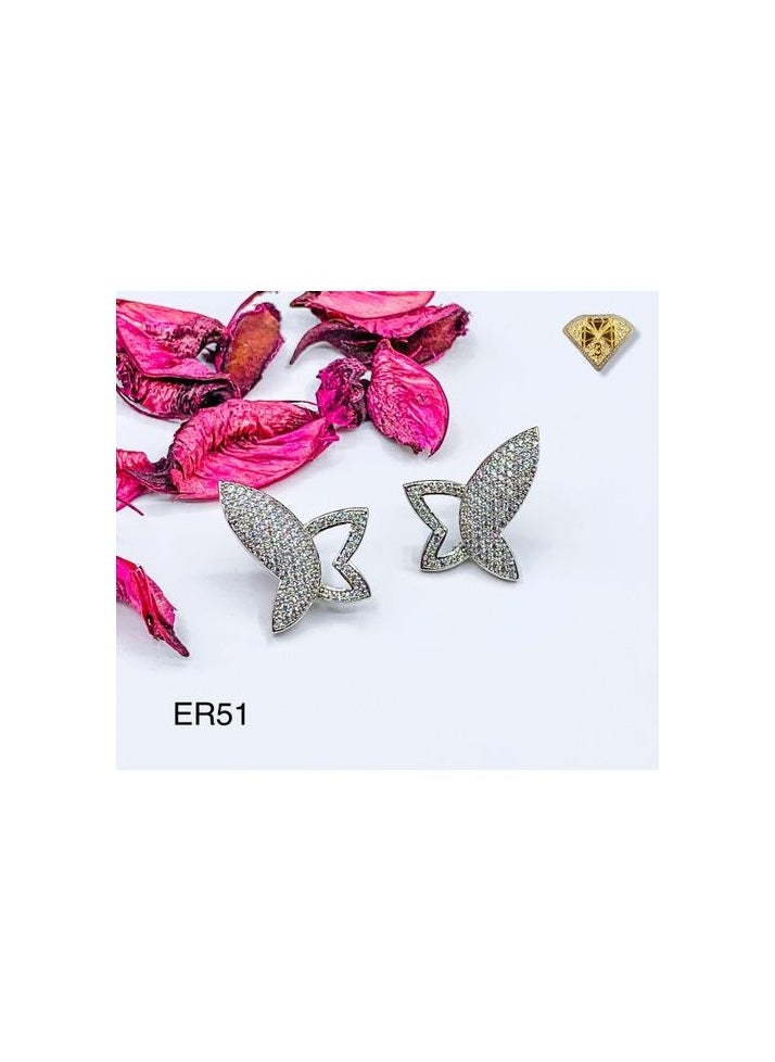 Generic - Shine with Modern Sophistication: High-Quality Platinum-Plated Silver Earrings - Image 1
