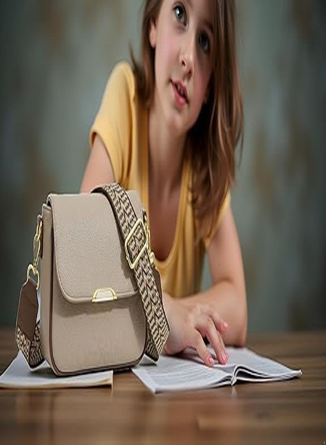 HaveGlam Women’s Textured Crossbody Box Bag with Wide Patterned Strap - Premium Vegan Leather Shoulder Purse, Stylish Messenger Bag with Gold Hardware for Travel & Daily Work - Image 3
