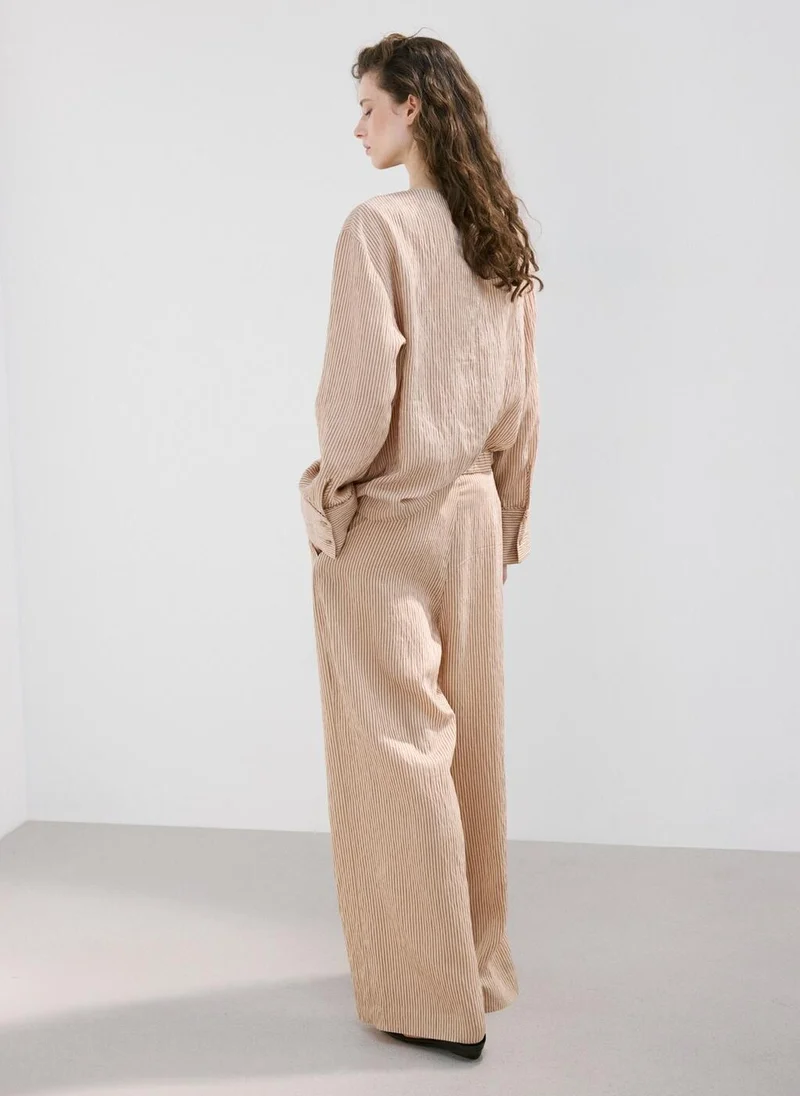 مانجو Striped Lyocell Trousers