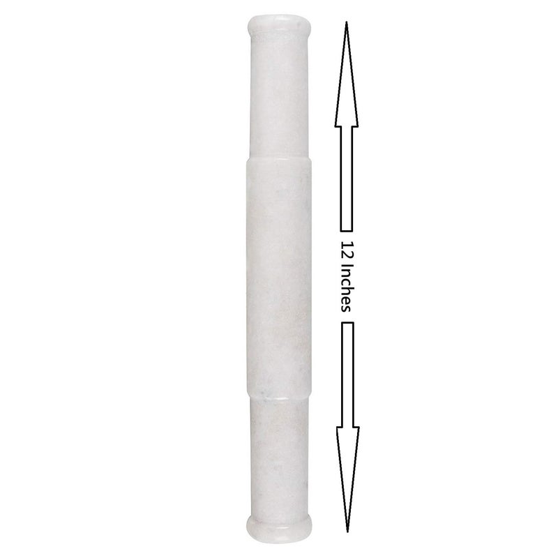 eGharonda eGharonda White Marble ChaklaRolling Pin BoardRotiChapati Maker Marble BelanRolling Pin for Kitchen Chakla Belan Combo Chakla 10Inch Belan 12 Inch  - Image 4