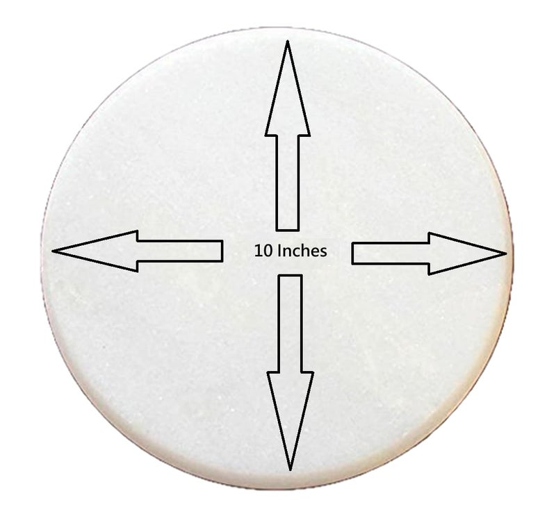 eGharonda eGharonda White Marble ChaklaRolling Pin BoardRotiChapati Maker Marble BelanRolling Pin for Kitchen Chakla Belan Combo Chakla 10Inch Belan 12 Inch  - Image 3