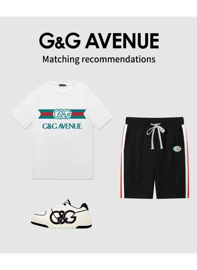 G&G AVENUE - Heavy cotton fabric Unisex Unisex Innovative T-shirt Fashion Letter Printing Casual Top Sports Short Sleeves Versatile New Trend White Oversized - Image 1