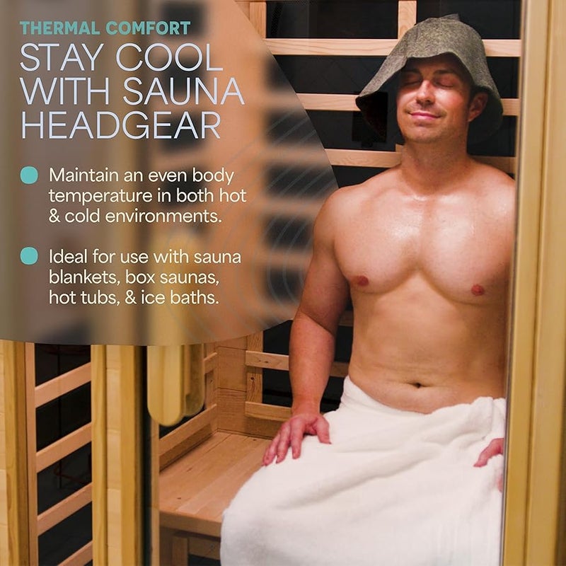 LifePro Wool Sauna Hat for Men and Women - Traditional Russian Banya Hat for Indoor Sauna & Infrared Sauna - Sauna Accessories for Protection from Overheating & Hair Damage, Felt Wool Sauna Cap - Image 5