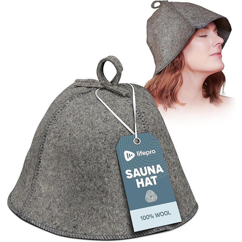 LifePro Wool Sauna Hat for Men and Women - Traditional Russian Banya Hat for Indoor Sauna & Infrared Sauna - Sauna Accessories for Protection from Overheating & Hair Damage, Felt Wool Sauna Cap - Image 1