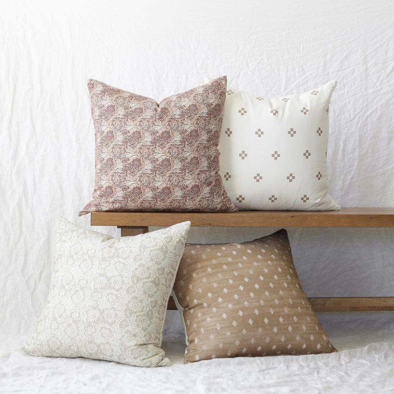 Woven Nook - Modern & Luxurious Decorative Boho Throw Pillow Covers - Durable Quality & Machine Washable - 100% Cotton Canvas - Dover Set - 4 Pack (22 x 22) - Image 1