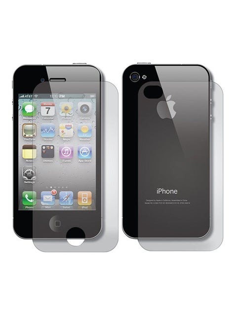 Tempered Glass Front And Back Protector For Apple iPhone 4/4S Clear