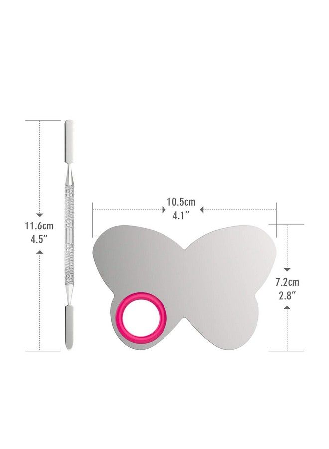 Nesa Pro Salon Stainless Steel Cosmetic Makeup Palette Spatula Mixing Tool (Butterfly) - Image 3