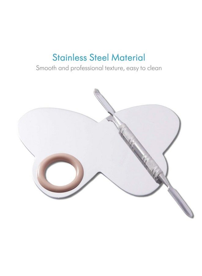 Nesa Pro Salon Stainless Steel Cosmetic Makeup Palette Spatula Mixing Tool (Butterfly) - Image 4