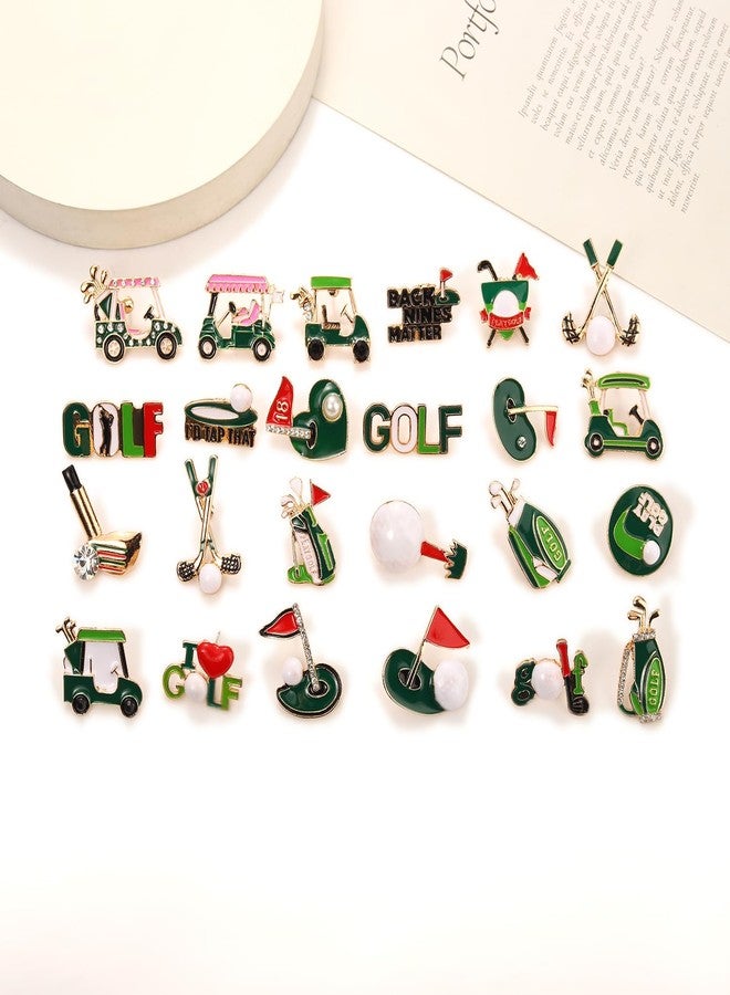 PHALIN Golf Pins for Women Green White Golf Ball Bag Cart Enamel Brooches Sport Game Day Accessories Outfits (Style A) - Image 5