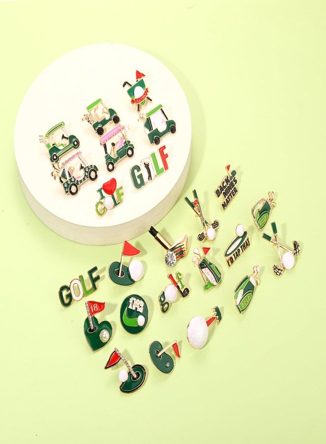 PHALIN Golf Pins for Women Green White Golf Ball Bag Cart Enamel Brooches Sport Game Day Accessories Outfits (Style A) - Image 2