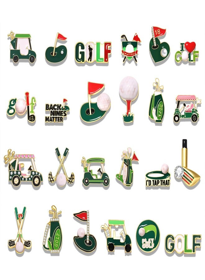 PHALIN Golf Pins for Women Green White Golf Ball Bag Cart Enamel Brooches Sport Game Day Accessories Outfits (Style A) - Image 1
