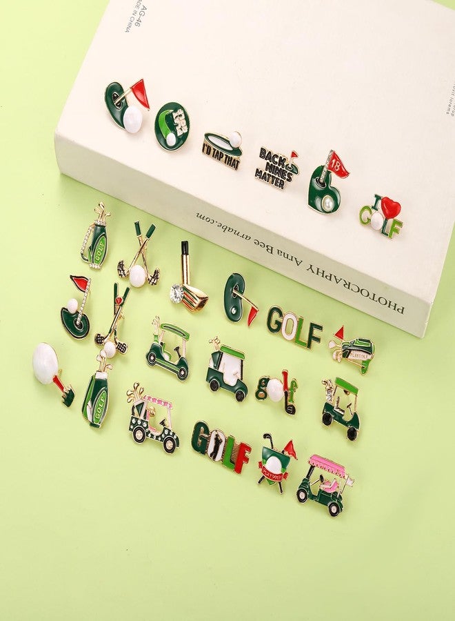 PHALIN Golf Pins for Women Green White Golf Ball Bag Cart Enamel Brooches Sport Game Day Accessories Outfits (Style A) - Image 4