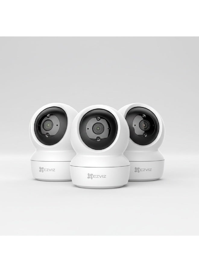 EZVIZ 2MP C6N Pack Of 3 Wi-Fi 1080P Smart Home Security Camera, Baby Monitor Surveillance Camera With Motion Detection Smart Tracking Two Way Audio Night Vision Remote Control Works With Alexa - White - Image 1