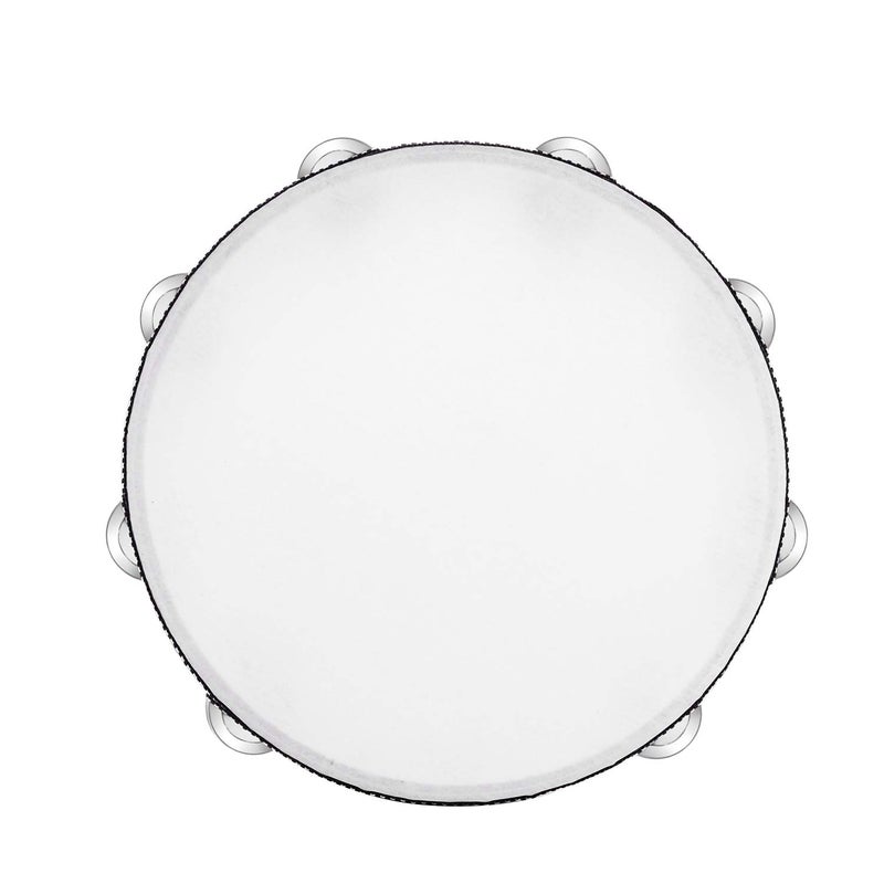 Musfunny Tambourine for adults 10 inch Hand Held Drum Bell Birch Metal Jingles Percussion Gift Musical Educational Instrument for Church KTV Party (10 inch) - Image 2