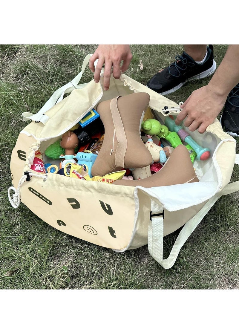 SYOSI Car Back Seat Organizer - 2PC Hanging Backseat Storage Bag Waterproof, Collapsible Storage Bag for Kids, Tools, Picnic - Convenient Travel Accessories - Light Brown with Black Lettering - Image 5