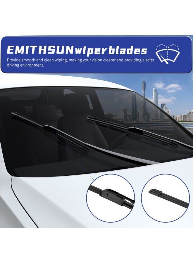EMITHSUN OEM QUALITY 26" + 17" Premium All-Seasons Durable Stable And Quiet Windshield Wiper Blades(Set of 2) - Image 5
