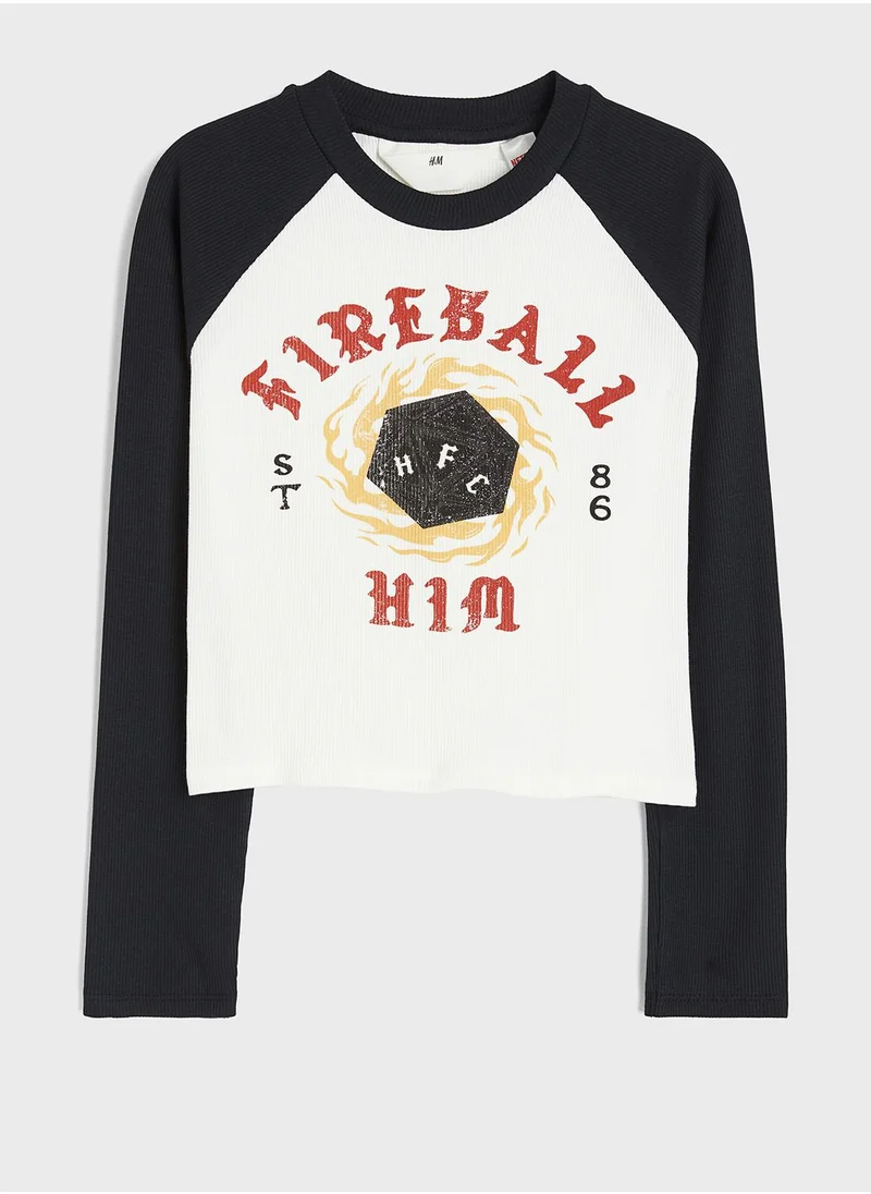 H&M Kids Crew Neck Graphic Top