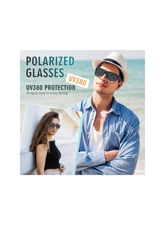 PROMASS Sunglasses Polarized for Men Women - Sun Glasses UV380 Square Sun Protection Classic Fashion for Outdoor Sports Driving Fishing, Carrying Packaging Boxes (Frosted) - Image 2
