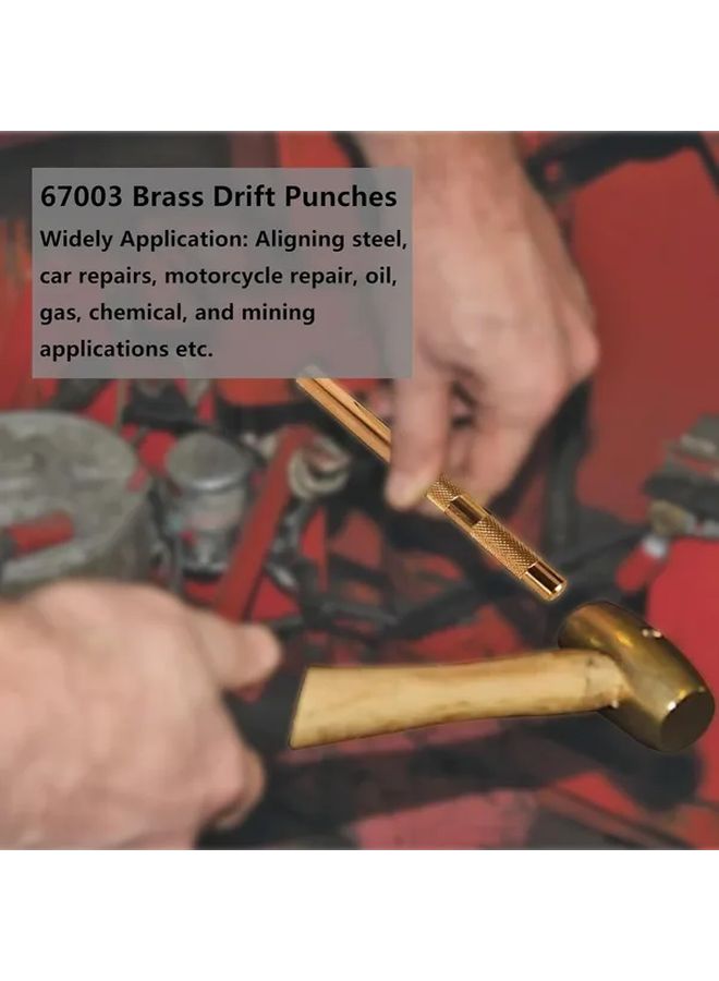 5Pcs Brass Drift Punch Tool Set 1 4 3 8 1 2 5 8 3 4 Inch - Image 3