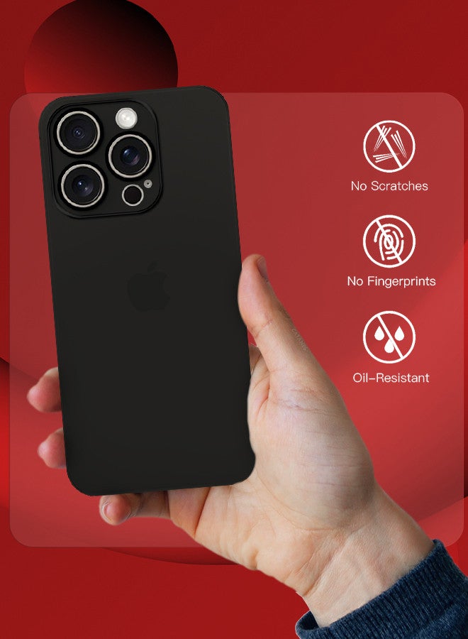(for iPhone 15 Pro Max) 3 Pack Case Cover and 2 Screen Protectors Air Skin Series Back Cover Sturdy Durable Thin Case Drop Protection Cover Transparent Dark Black