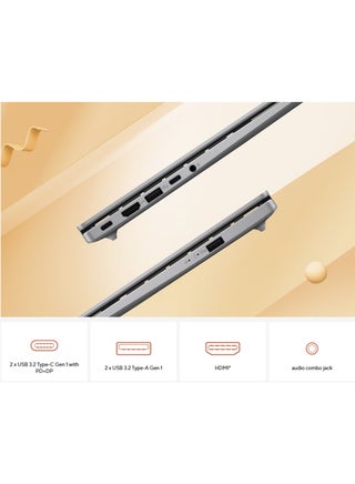 Vivobook 14 Laptop With 14 Inch WUXGA (1920x1200) Display, AMD Ryzen AI 7 445 Processor Processor/16GB RAM DDR5/512GB SSD/Windows 11 Home/AMD Radeon Graphics/ English/Arabic Platinum Gold - view 4
