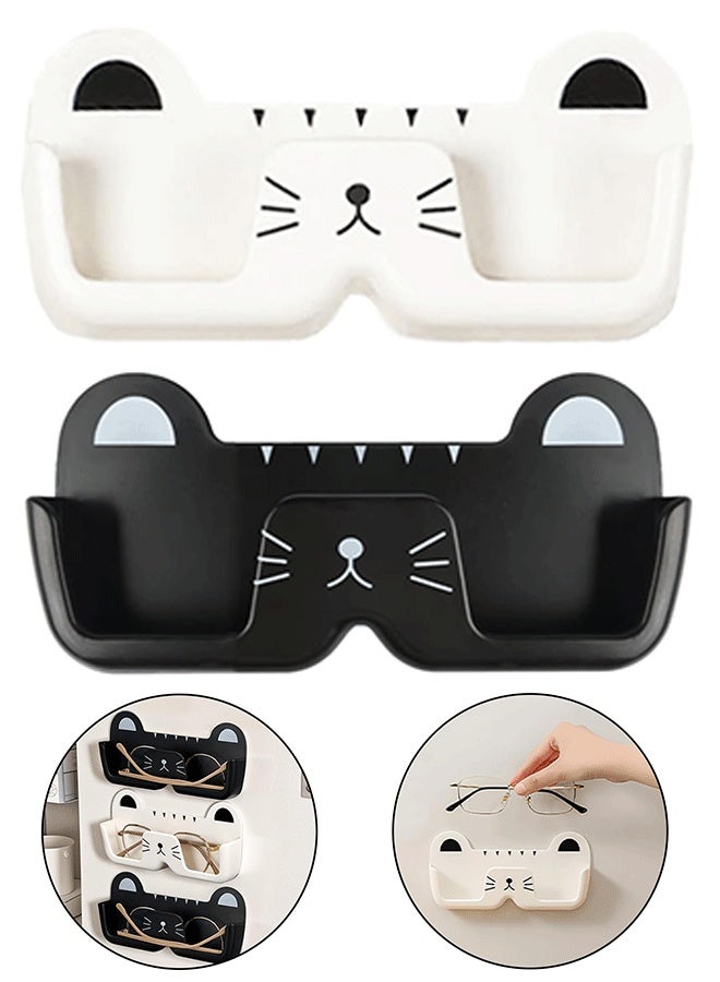 2 Pack Sunglass Glasses Organizer, Cat-shaped Sunglasses Holder for Entryway, Living Room, Bedroom, Bathroom - Image 1