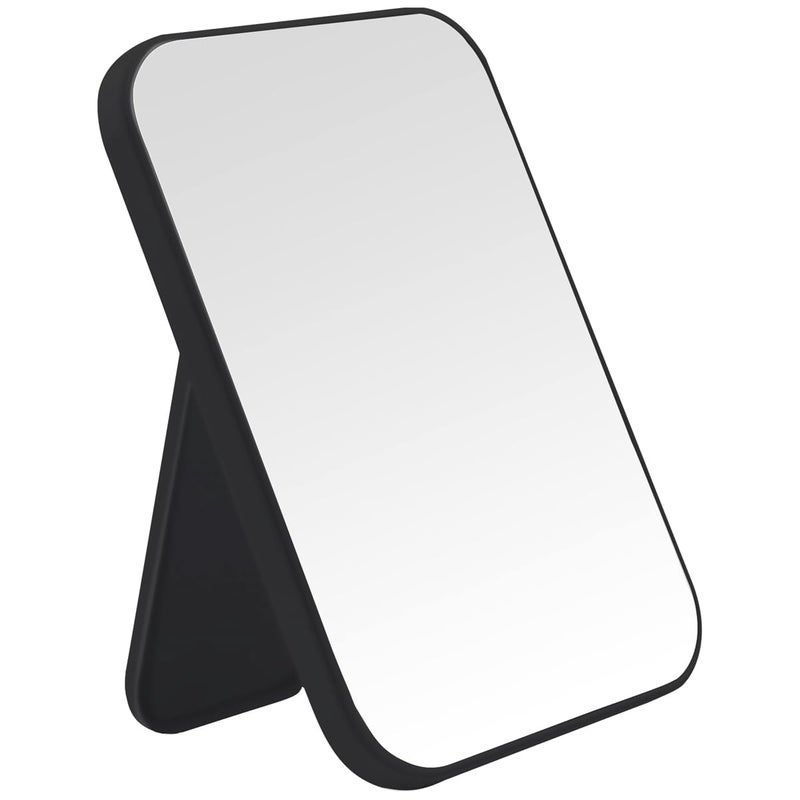 DVHOK 8-Inch Desktop Makeup Mirror, Portable Princess Mirror,Table Desk Wall Hanging Dual-Purpose Square Mirror Black - Image 1