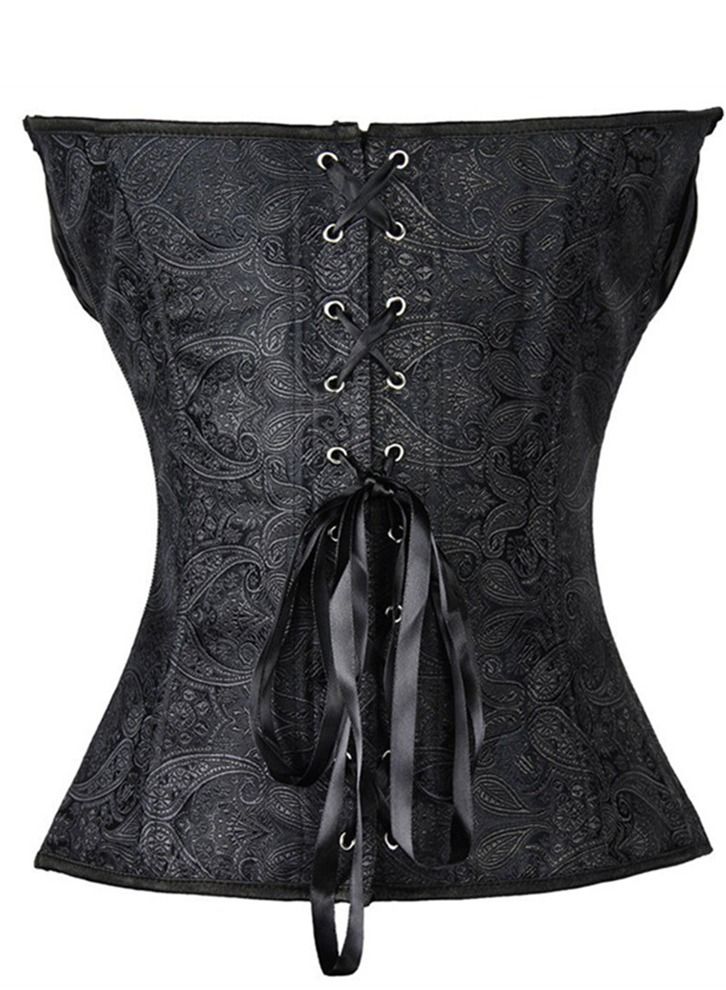 Court Waistcoat Strapless Corset Black