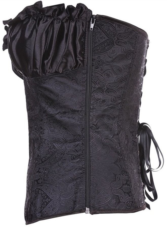 Court Waistcoat Strapless Corset Black