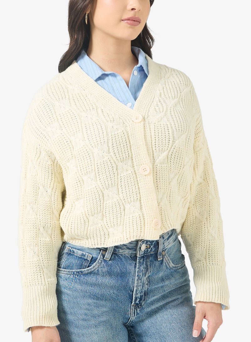 Ginger Chunky Cable Knit Cardigan - Image 3
