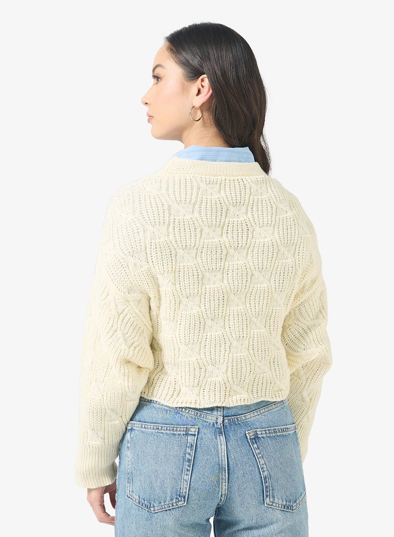 Ginger Chunky Cable Knit Cardigan - Image 2