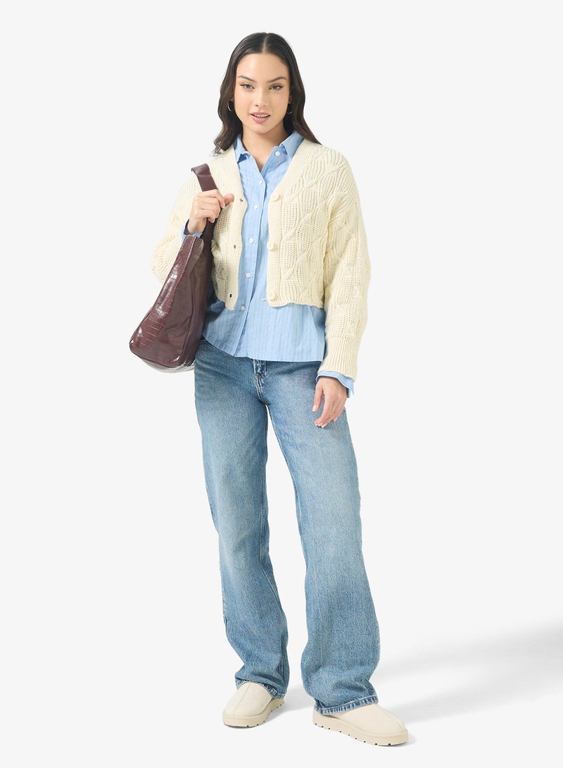 Ginger Chunky Cable Knit Cardigan - Image 4