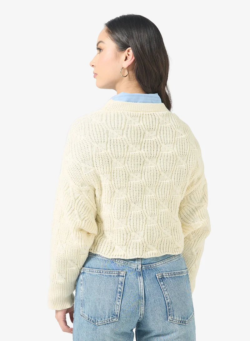 Ginger Chunky Cable Knit Cardigan