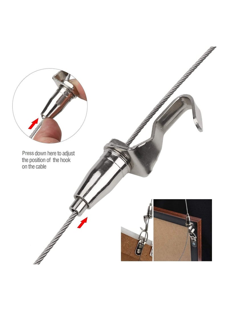 KASTWAVE 2 Packs Adjustable Picture Hanging Wire kit 2m with Hooks,Heavy Duty Stainless Steel Wire Rope for Hanging Mirror, Picture Frames,Light,lamp, Hold Up to 40 kg - Image 5