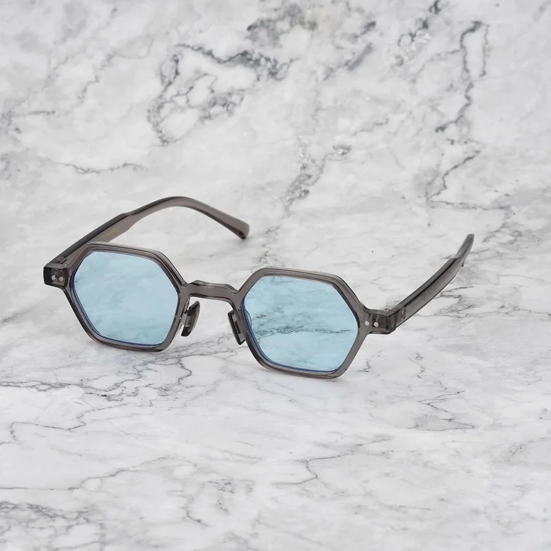 Explicit Poets Explicit Poets Unisex Leon Gray-Blue Stylish Sunglasses, 44EP11