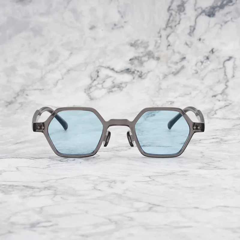 Explicit Poets Explicit Poets Unisex Leon Gray-Blue Stylish Sunglasses, 44EP11